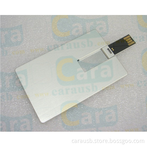 Aluminum metallic card shape flip usb disk bank credit cards appearance 8GB